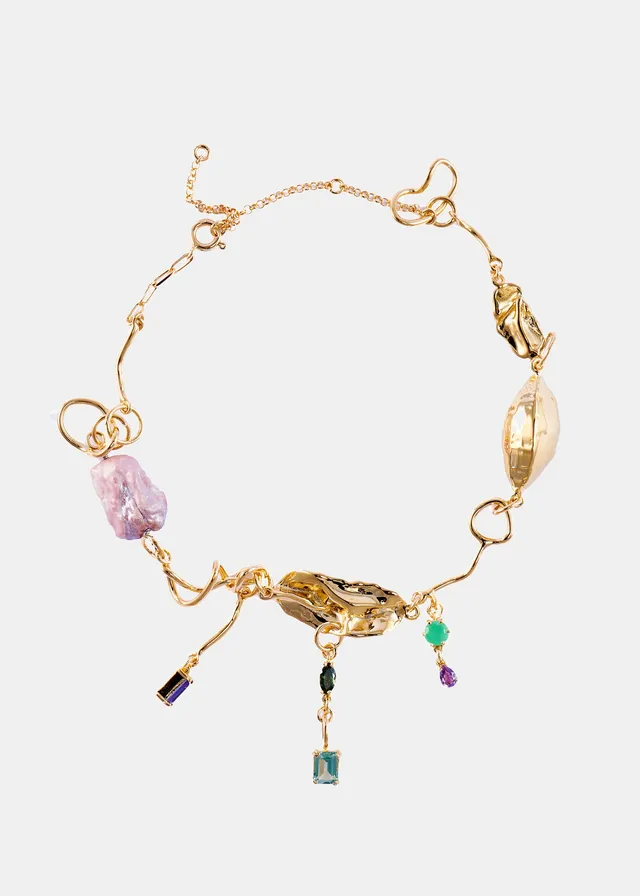 Voodoo Jewels Bold Shapes Izamal collana bronzo perla