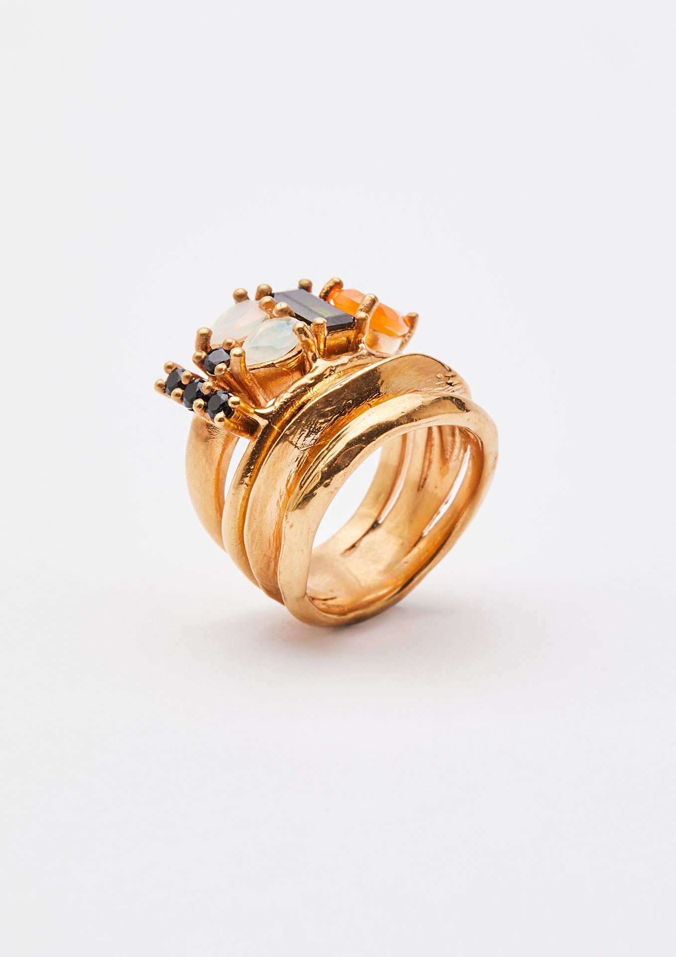 Voodoo Jewels Bold Shapes Lala anello oro corniola tormalina