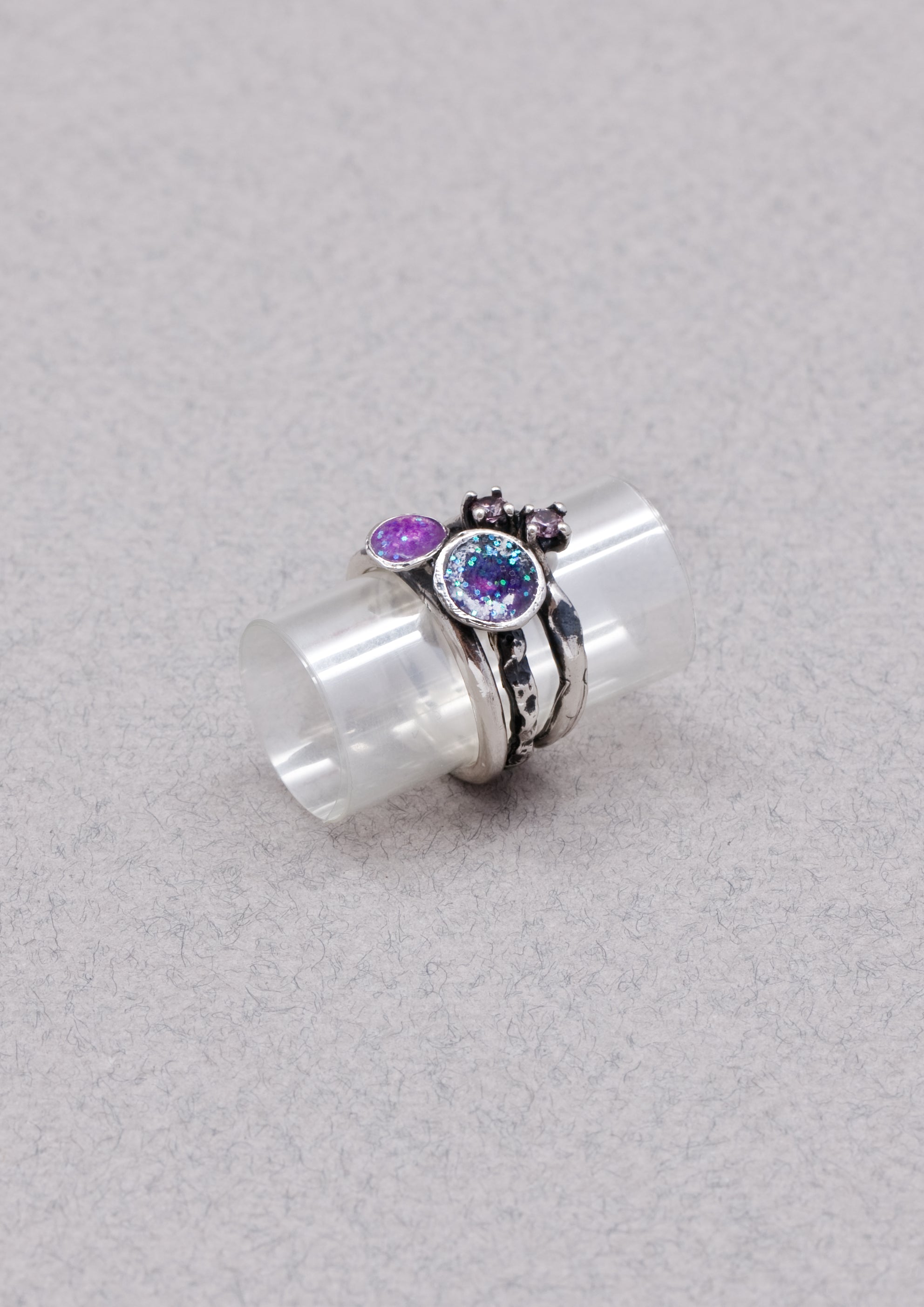 Voodoo Jewels Bold Shapes Ipsitilla anello argento brunito M
