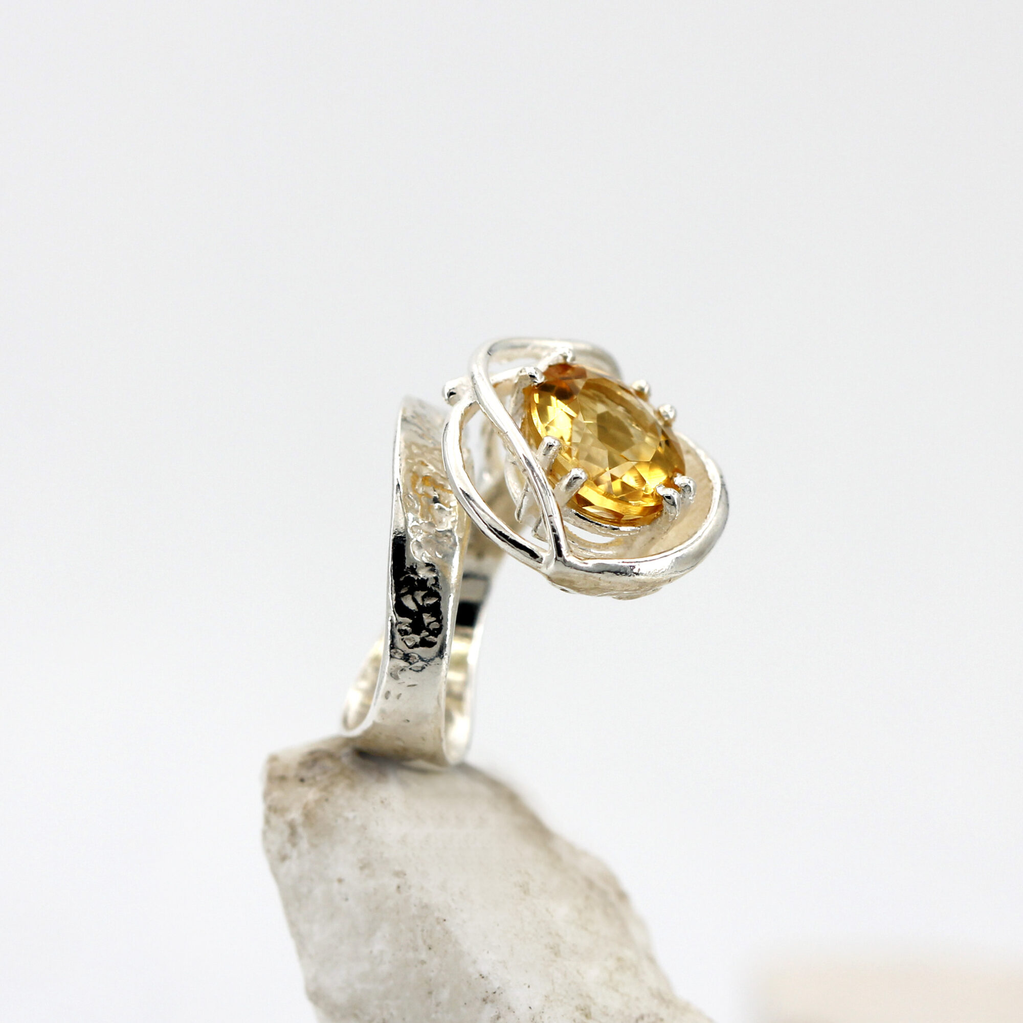 Anna Gioielli Anelli anello argento citrino naturale regolabile