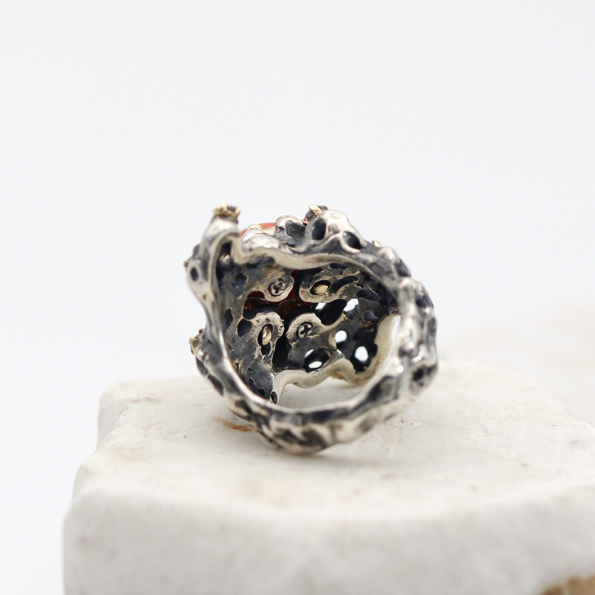 Anna Gioielli Jolly Jewels anello argento oro corallo diamanti