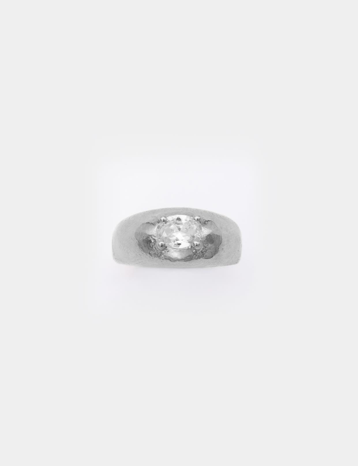Voodoo Jewels Vega anello argento pietra bianca ovale
