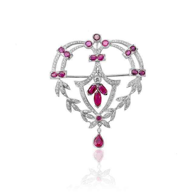Noi Gioielli High Jewelry Spilla Autunno rubini 3,5 ct
