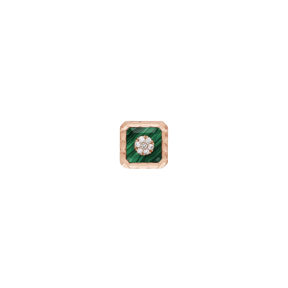 Korloff Je Play JJPE04 orecchino oro rosa diamanti malachite