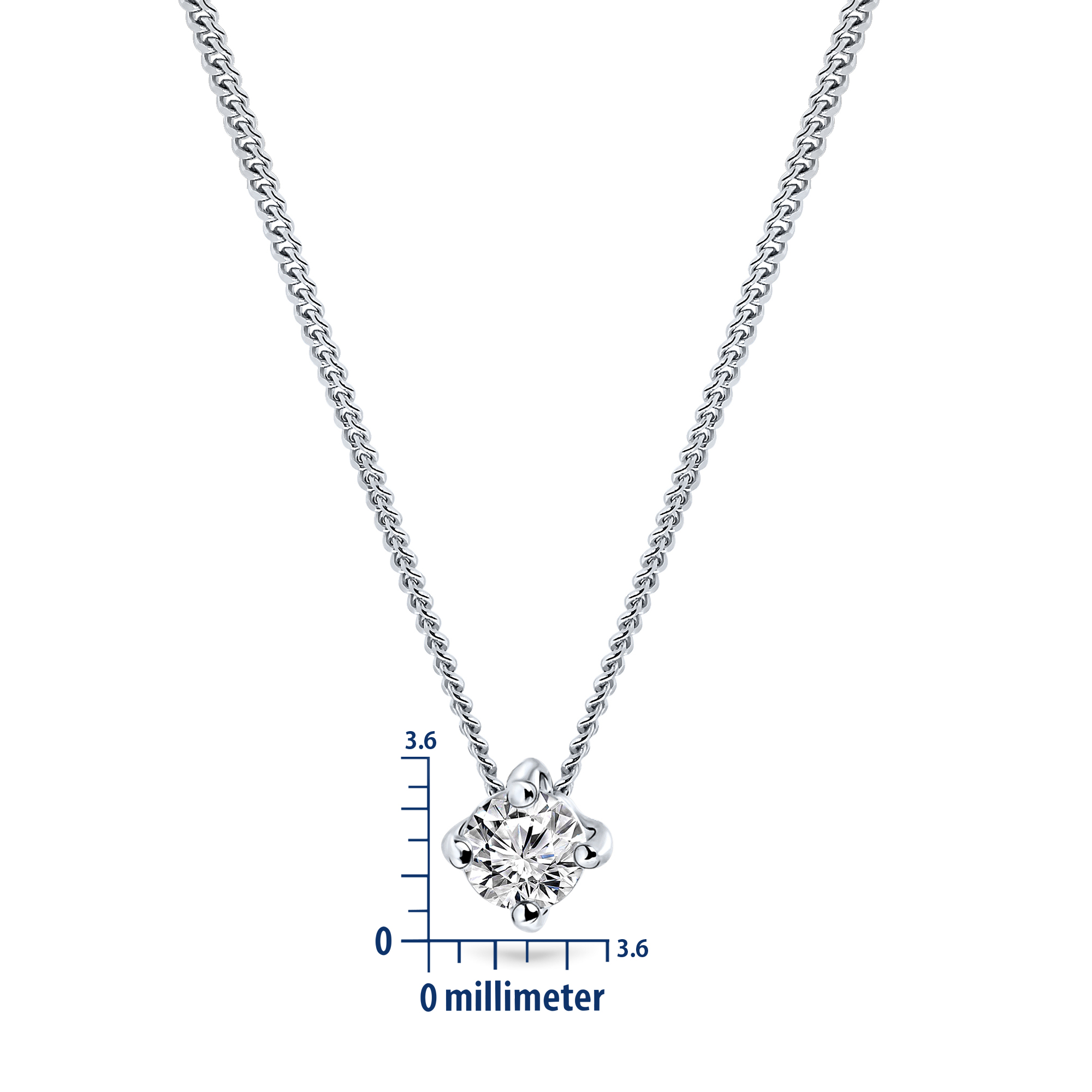 Miore Necklace Collana in Oro Bianco 14kt Catena