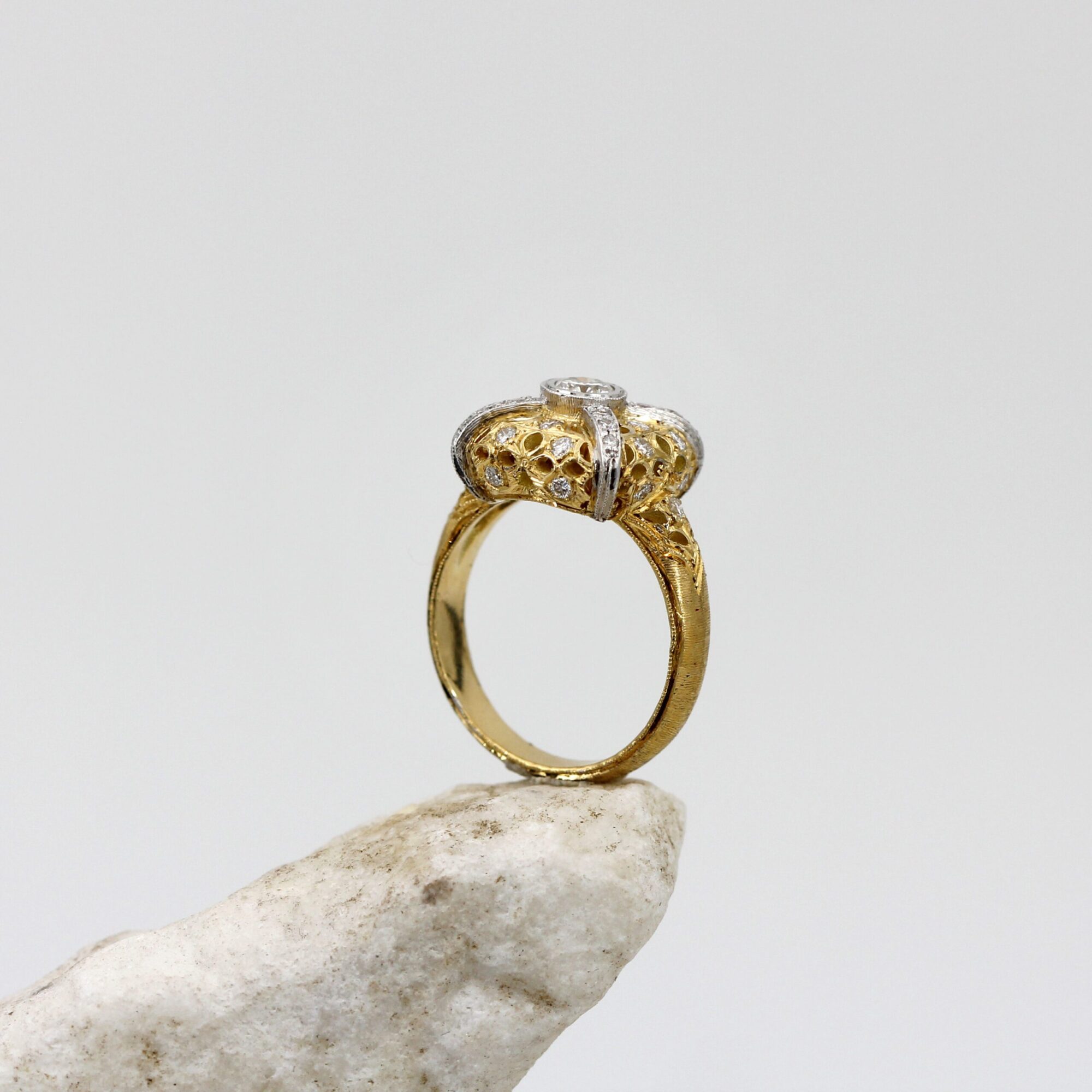 Anna Gioielli Prestige Anello Oro Stile Fiorentino Diamanti 0,80 ct