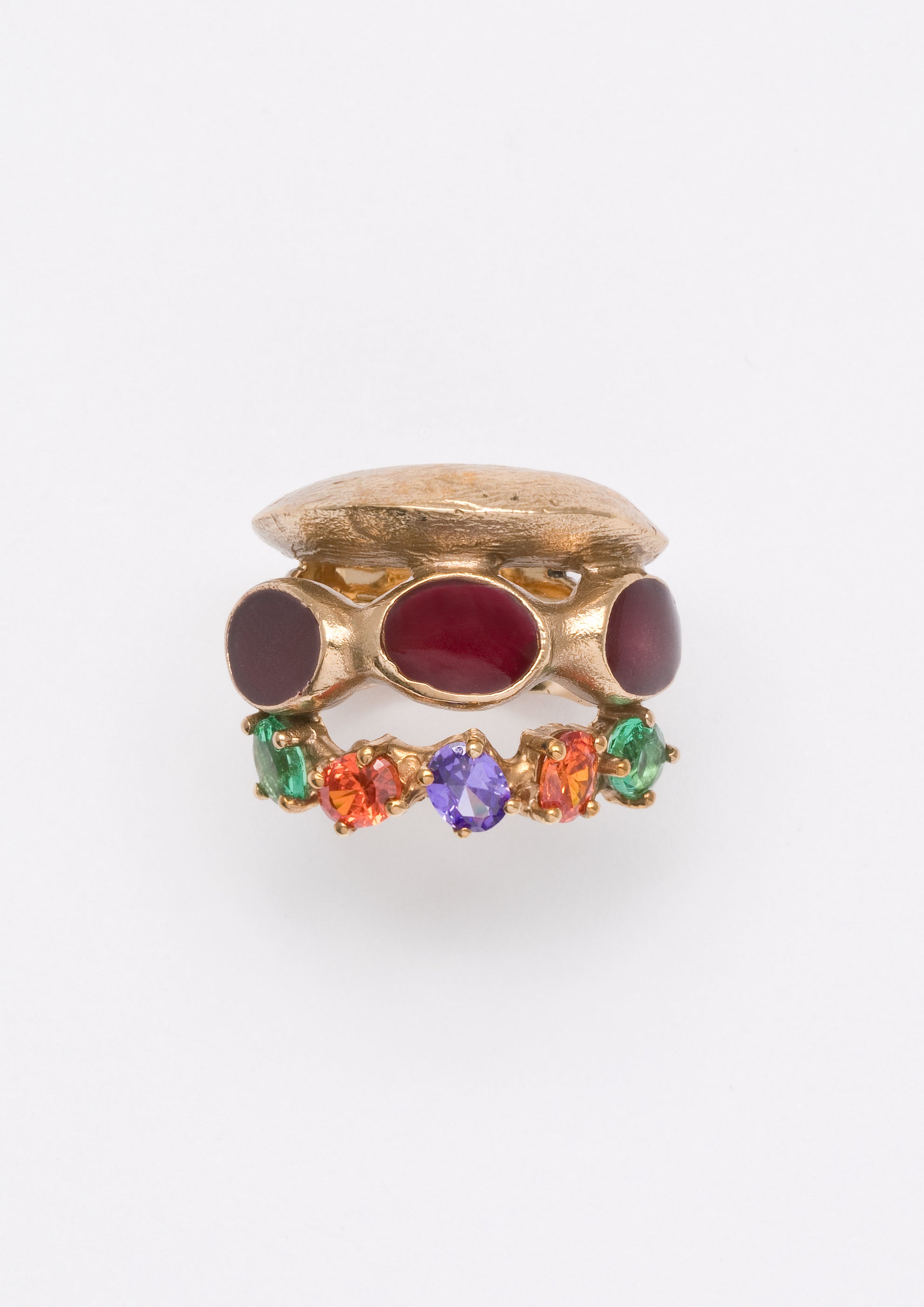 Voodoo Jewels Bold Shapes Sidaba anello bronzo pietre