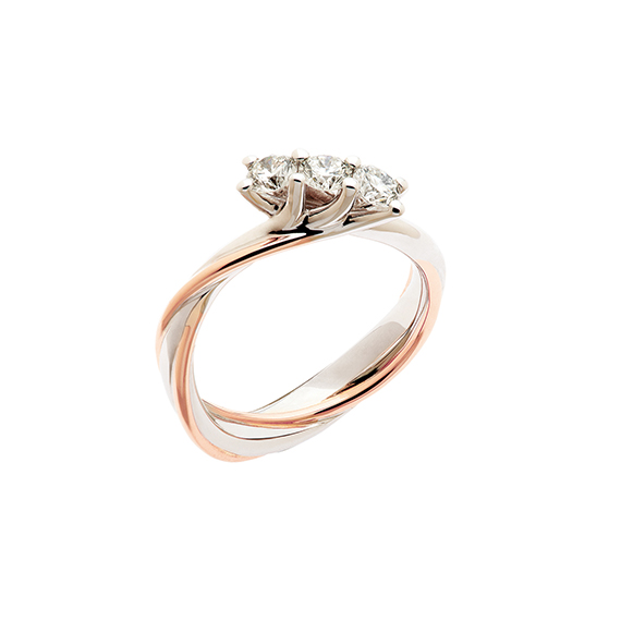 Polello Si Lo Voglio Anello Trilogy oro diamanti