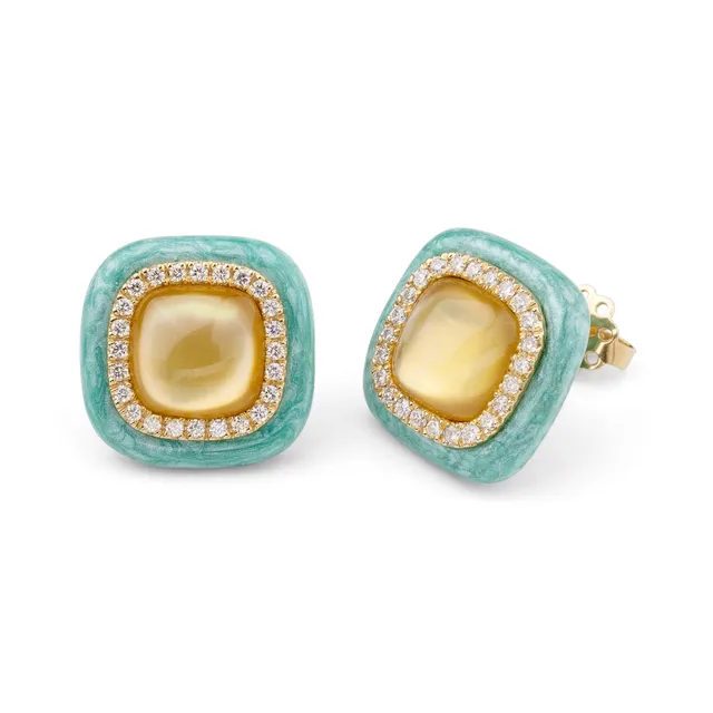 Noi Gioielli Firenze 1873 Mistica orecchini oro giallo smalto 0,40ct