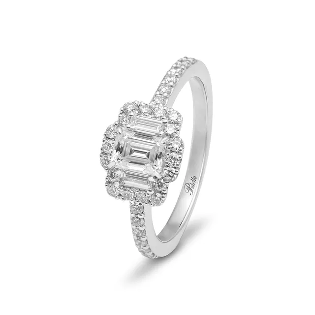 Polello Sì Lo Voglio Anello Platino Diamante Smeraldo
