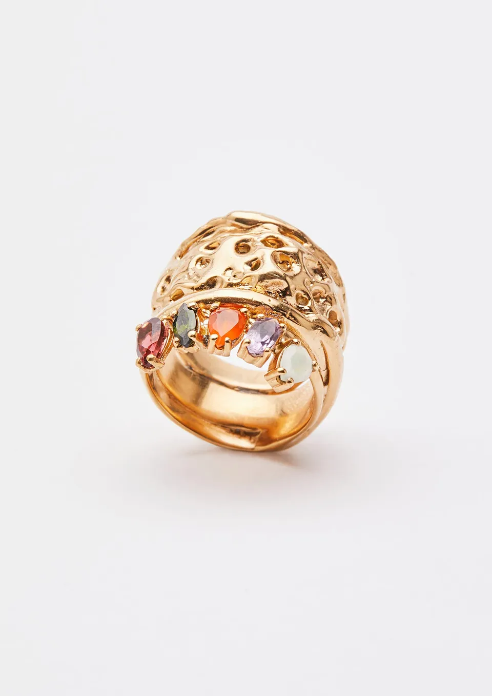 Voodoo Jewels Bold Shapes Regla anello pietre naturali taglia M
