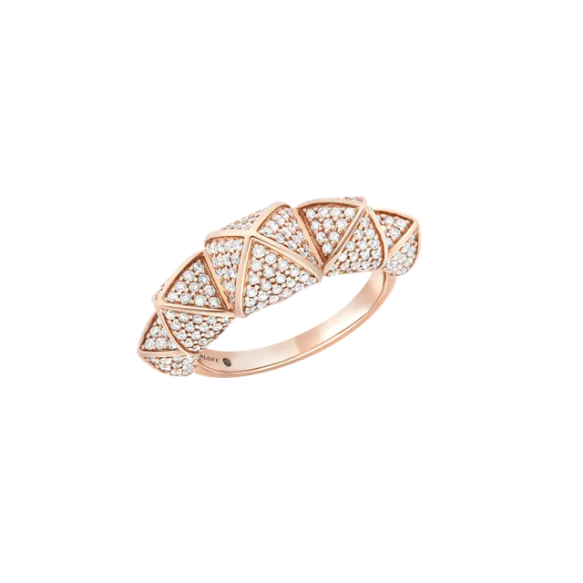 Korloff Korlove anello 5 cuori oro rosa diamanti 52