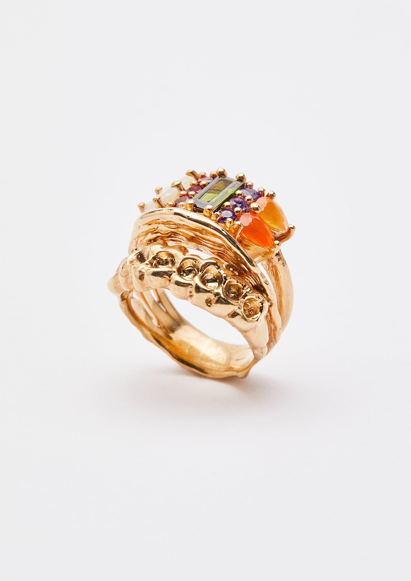 Voodoo Jewels Bold Shapes Simbi anello tormalina oro