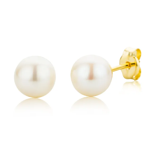 Miore Orecchini Oro Giallo 9Kt Perla Acqua Dolce
