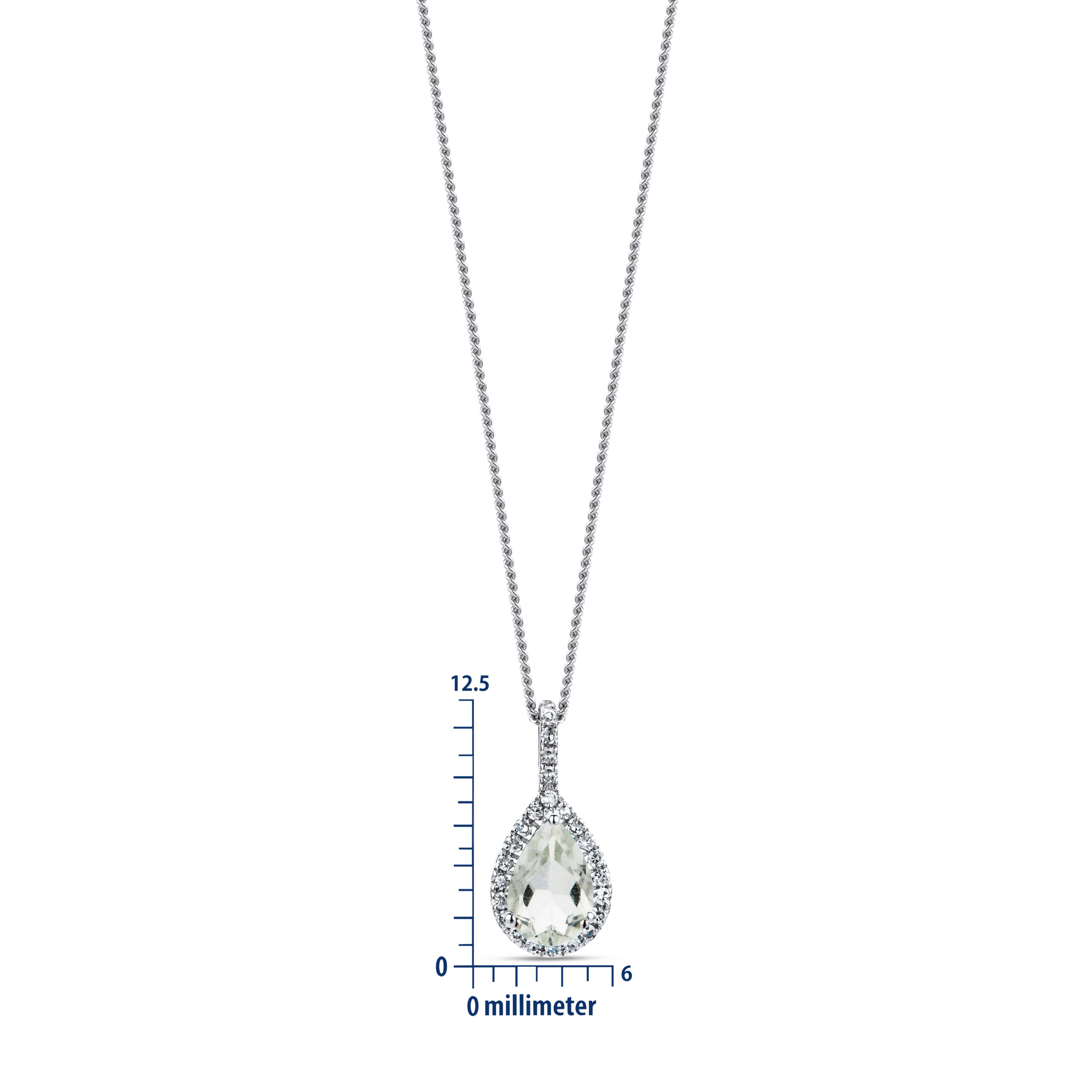 MIORE Collana oro bianco 9kt ametista verde