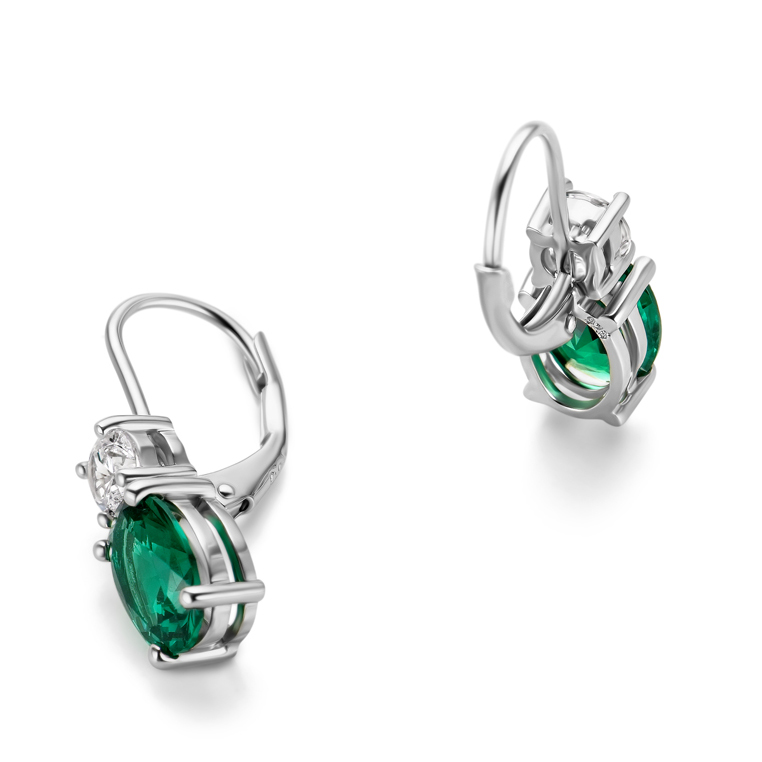 Miore Earrings orecchini argento 925 smeraldo creato