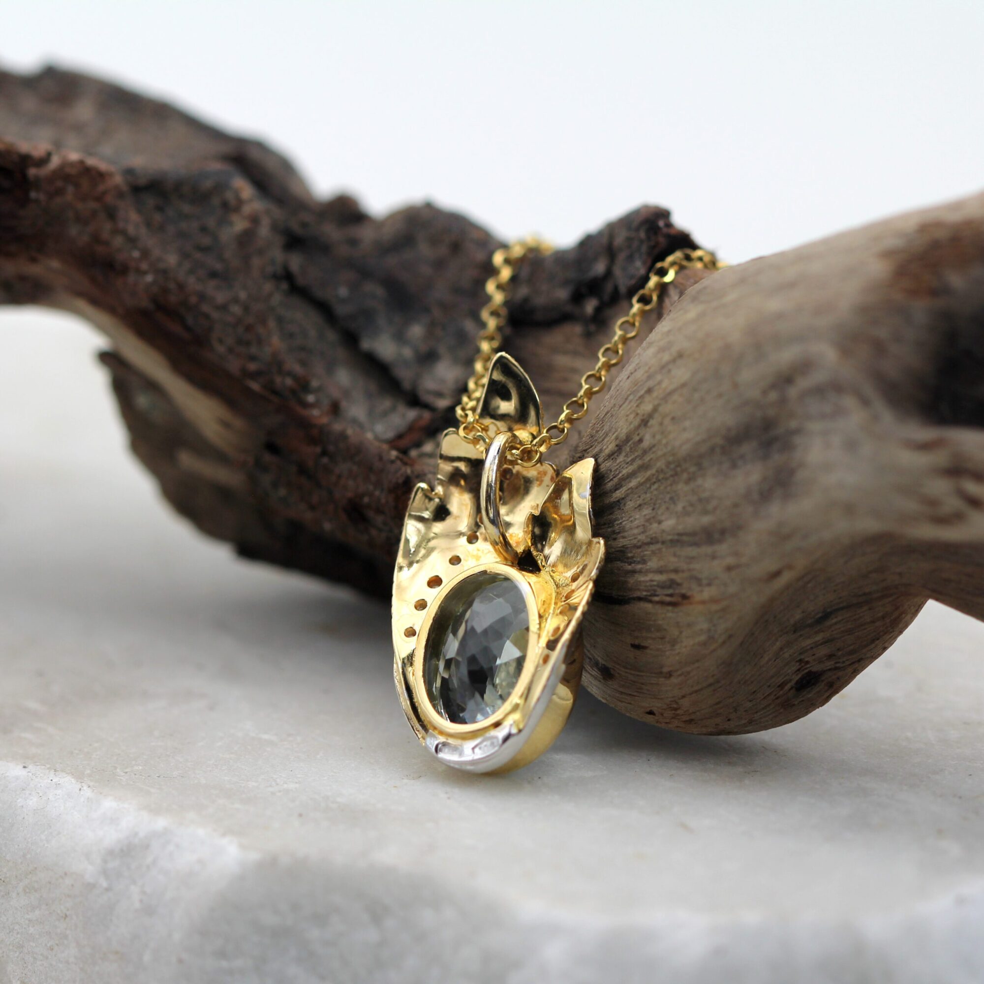 Anna Gioielli Stile Orafo Fiorentino pendente oro acquamarina 10.43 ct