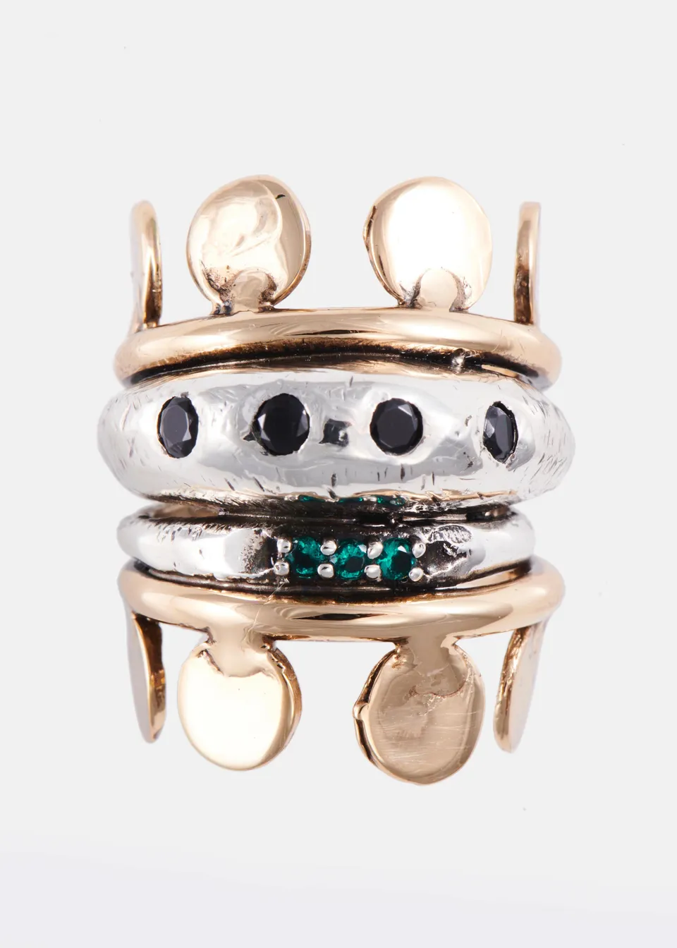 Voodoo Jewels Bold Shapes Imperial anello bronzo pietre