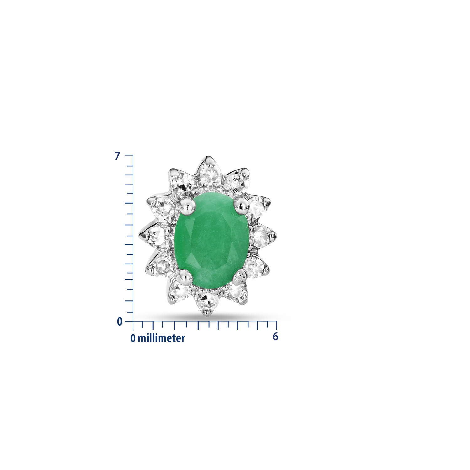 Miore Orecchini Oro Bianco 9Kt Smeraldo