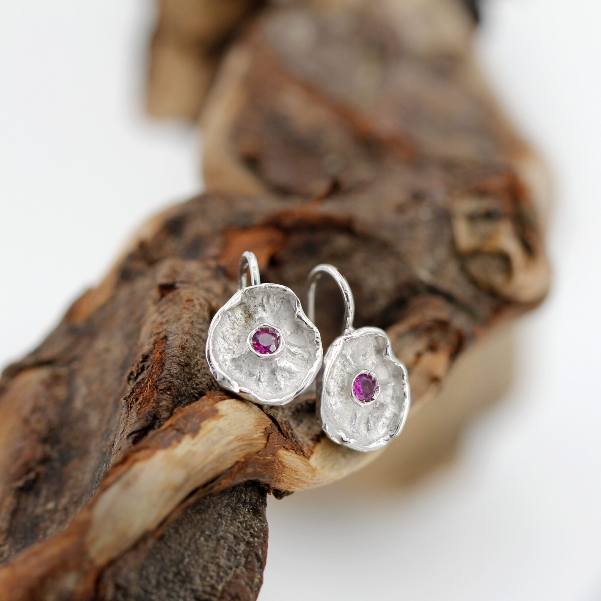Anna Gioielli Winter Flower Orecchini Argento Rodolite 13 mm