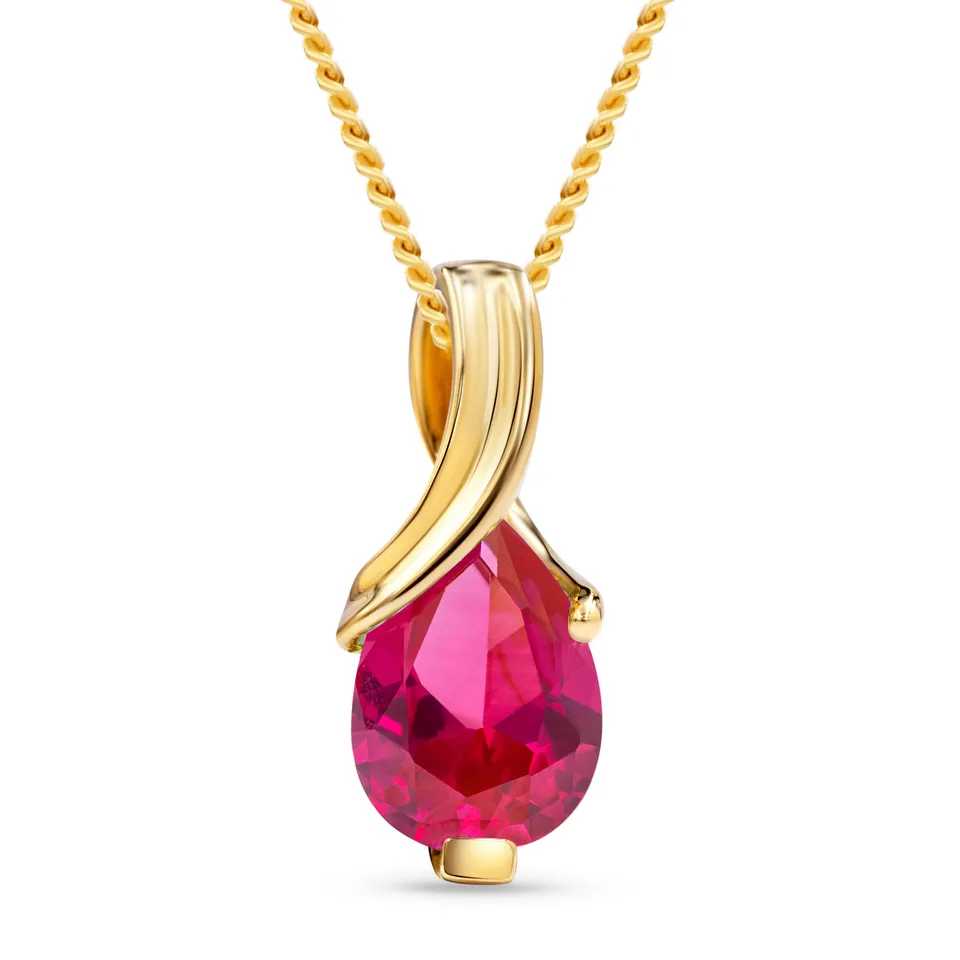 Miore Collana Oro Giallo 9Kt Rubino Creato