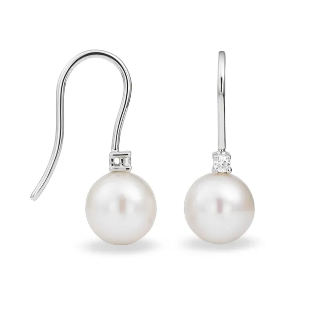 Miore Earrings Orecchini oro bianco 14kt perla coltivata