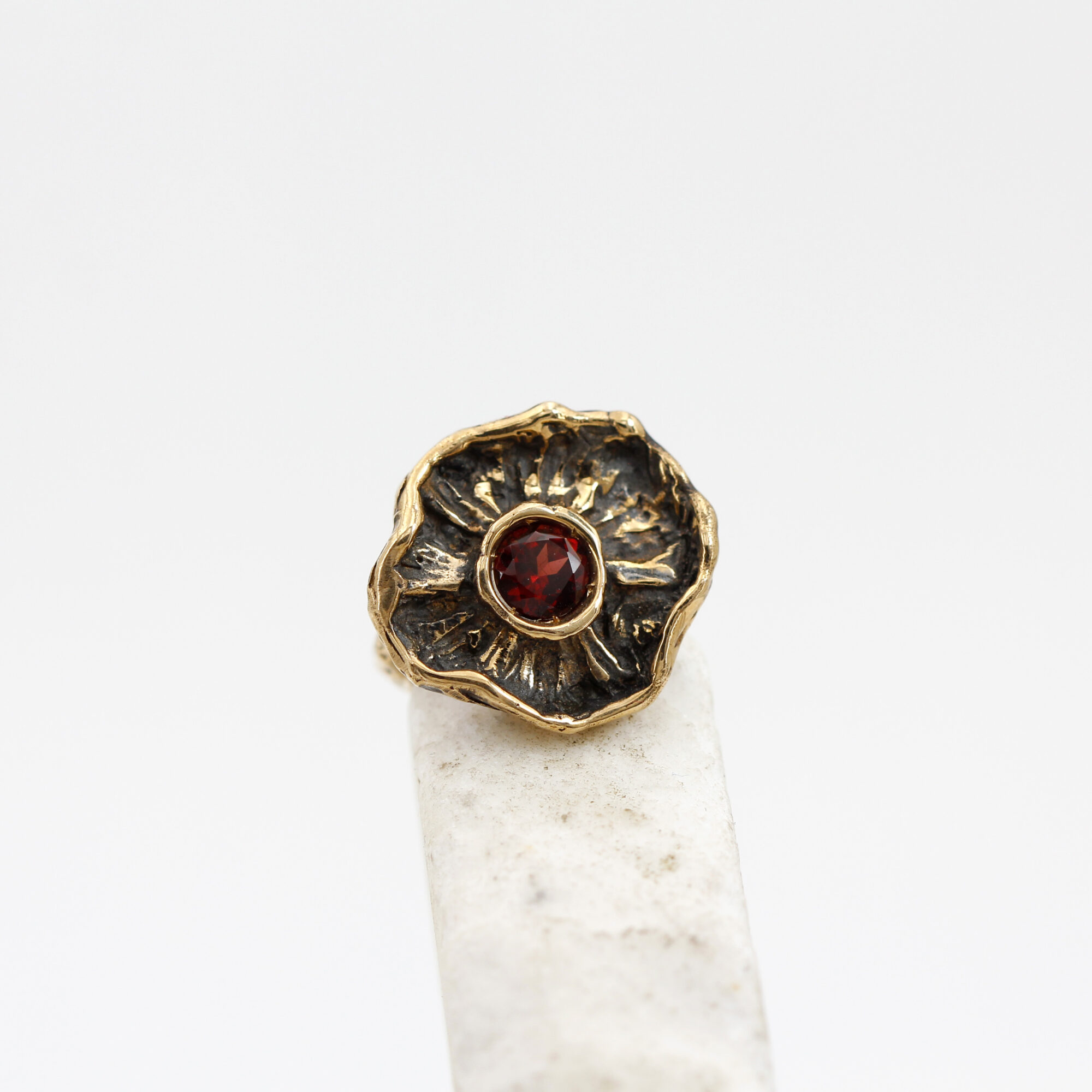 Anna Gioielli Anelli anello bronzo granato fiore Winter