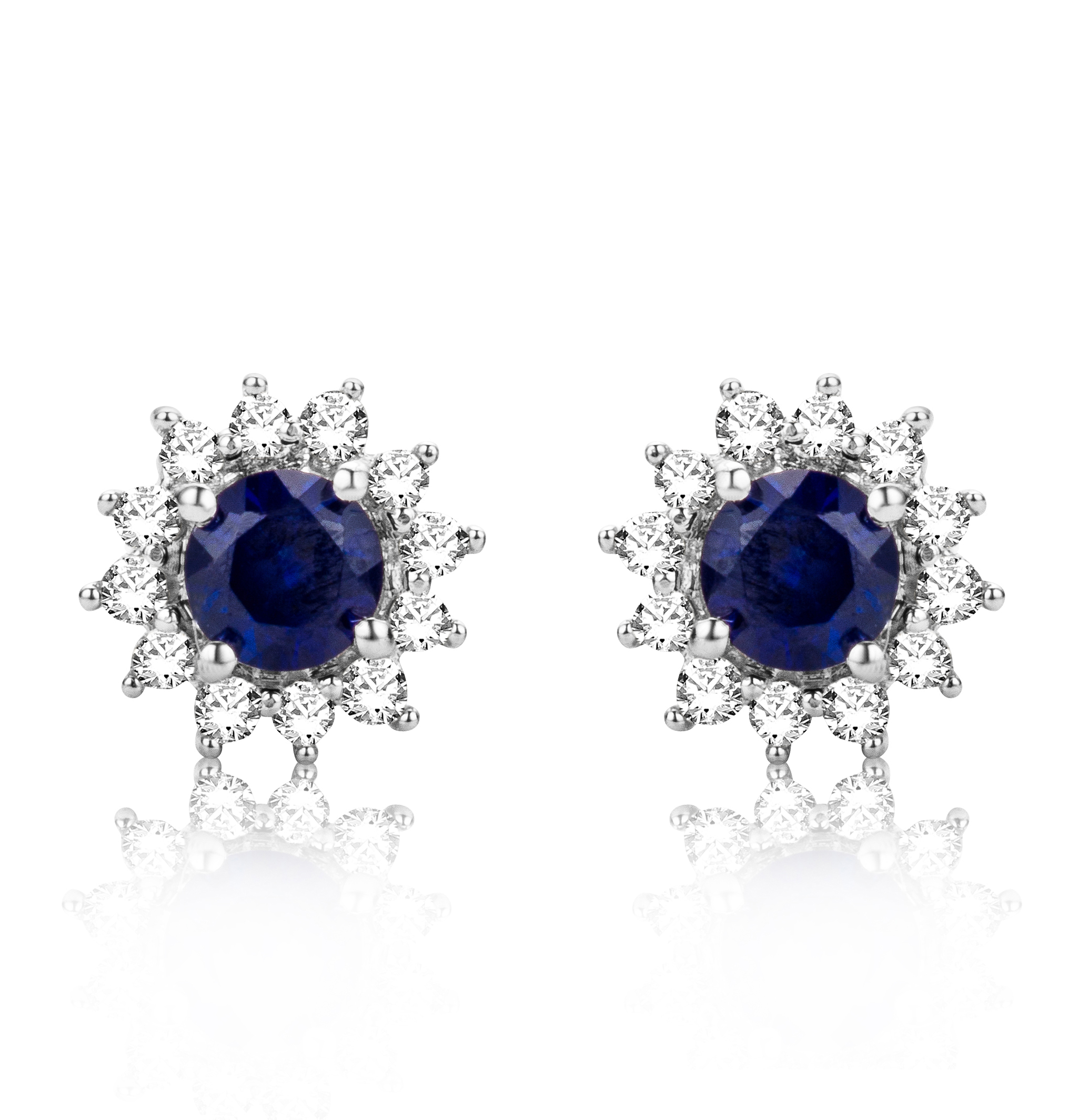 Miore Earrings orecchini oro bianco 9kt zaffiro creato