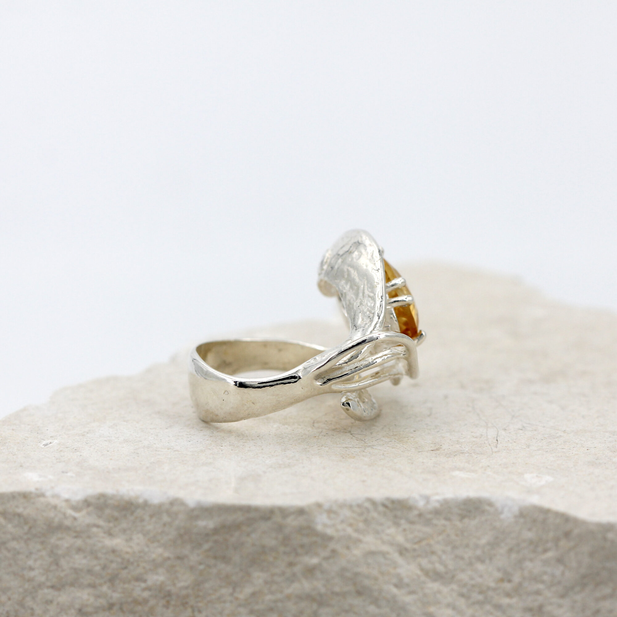 Anna Gioielli Anelli anello argento citrino naturale regolabile