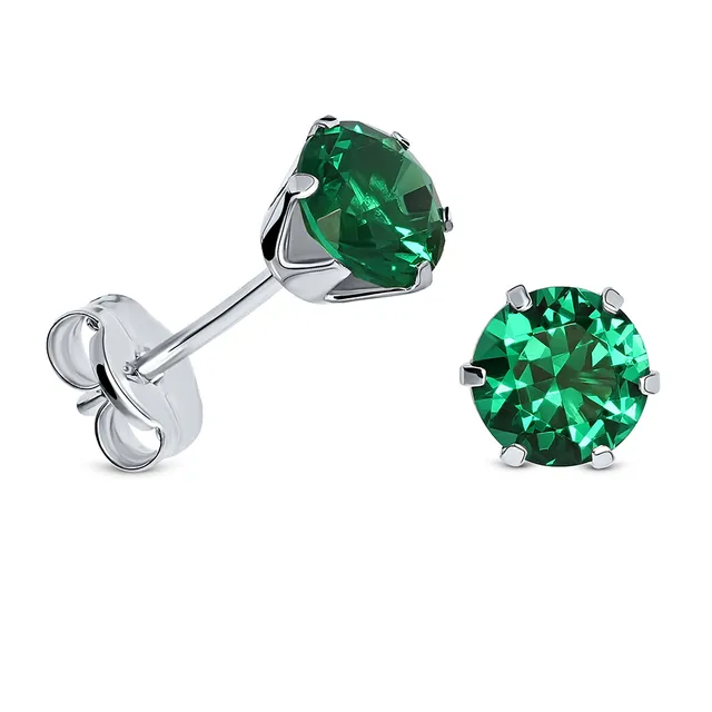 Miore Earrings Orecchini oro bianco 9kt smeraldo verde
