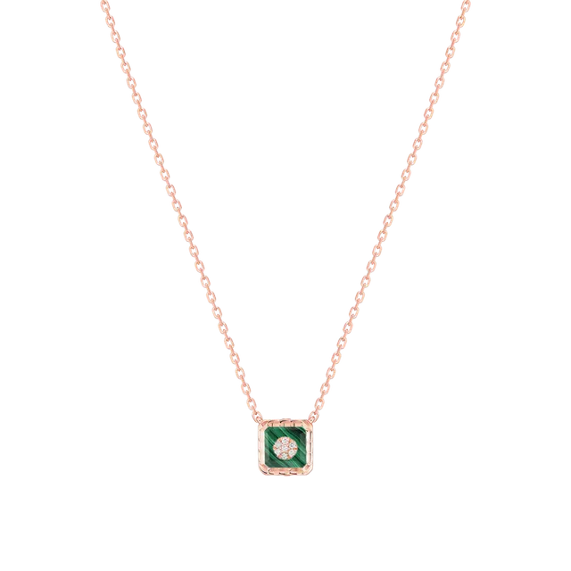 Korloff Je Play Carré collana oro rosa malachite