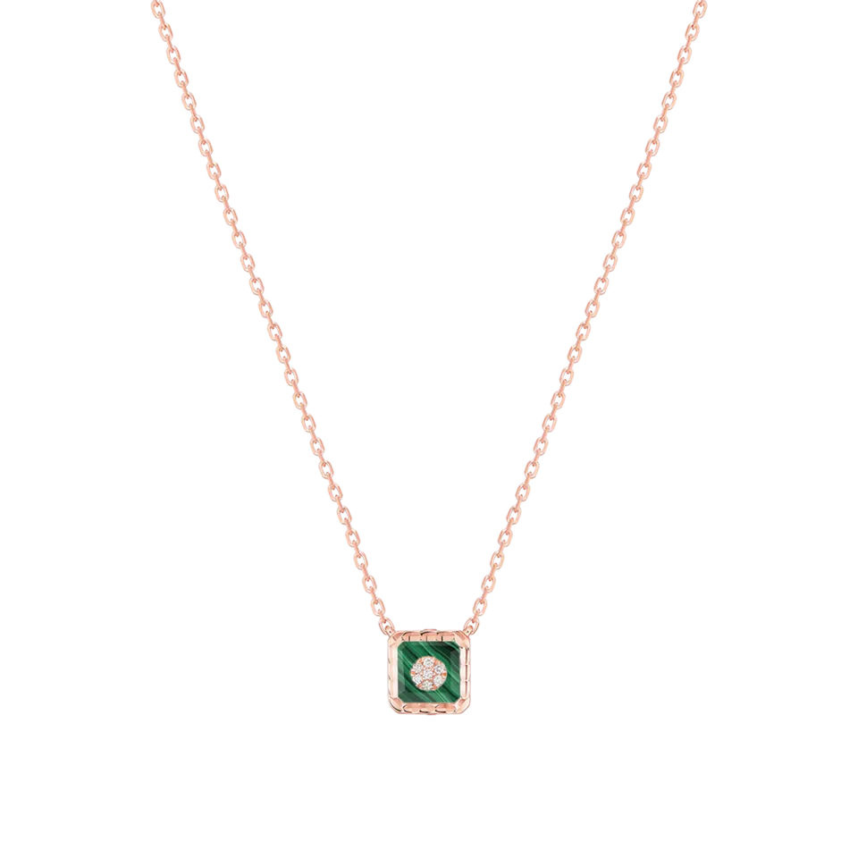 Korloff Je Play Carré collana oro rosa malachite