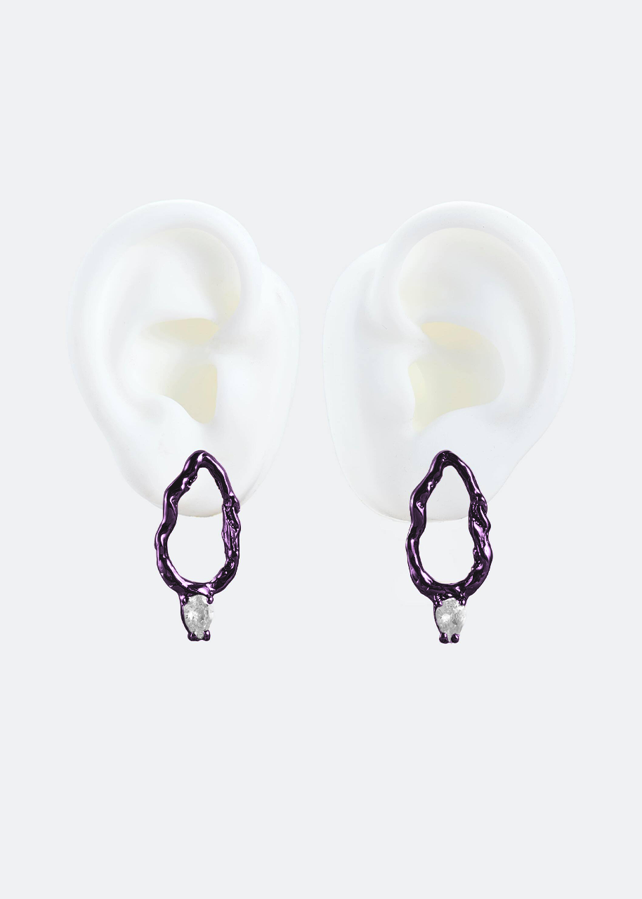 Voodoo Jewels Mini Color Branch orecchini bronzo viola
