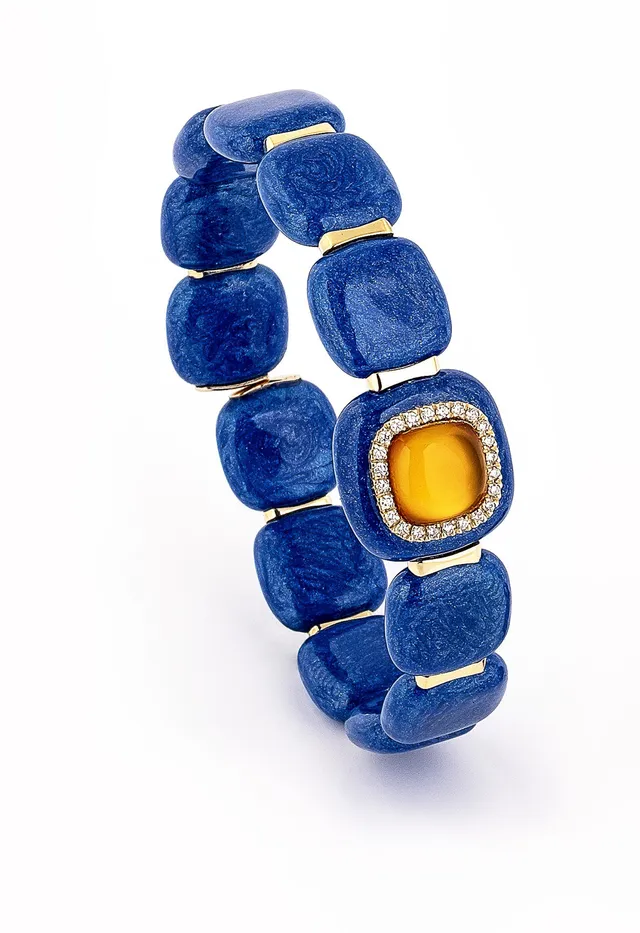 Noi Gioielli Firenze 1873 Mistica bracciale oro smalto blu citrino