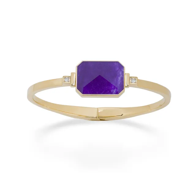 Ringly Luxe Jet Set Bracciale Smart Giada Viola S/M Oro