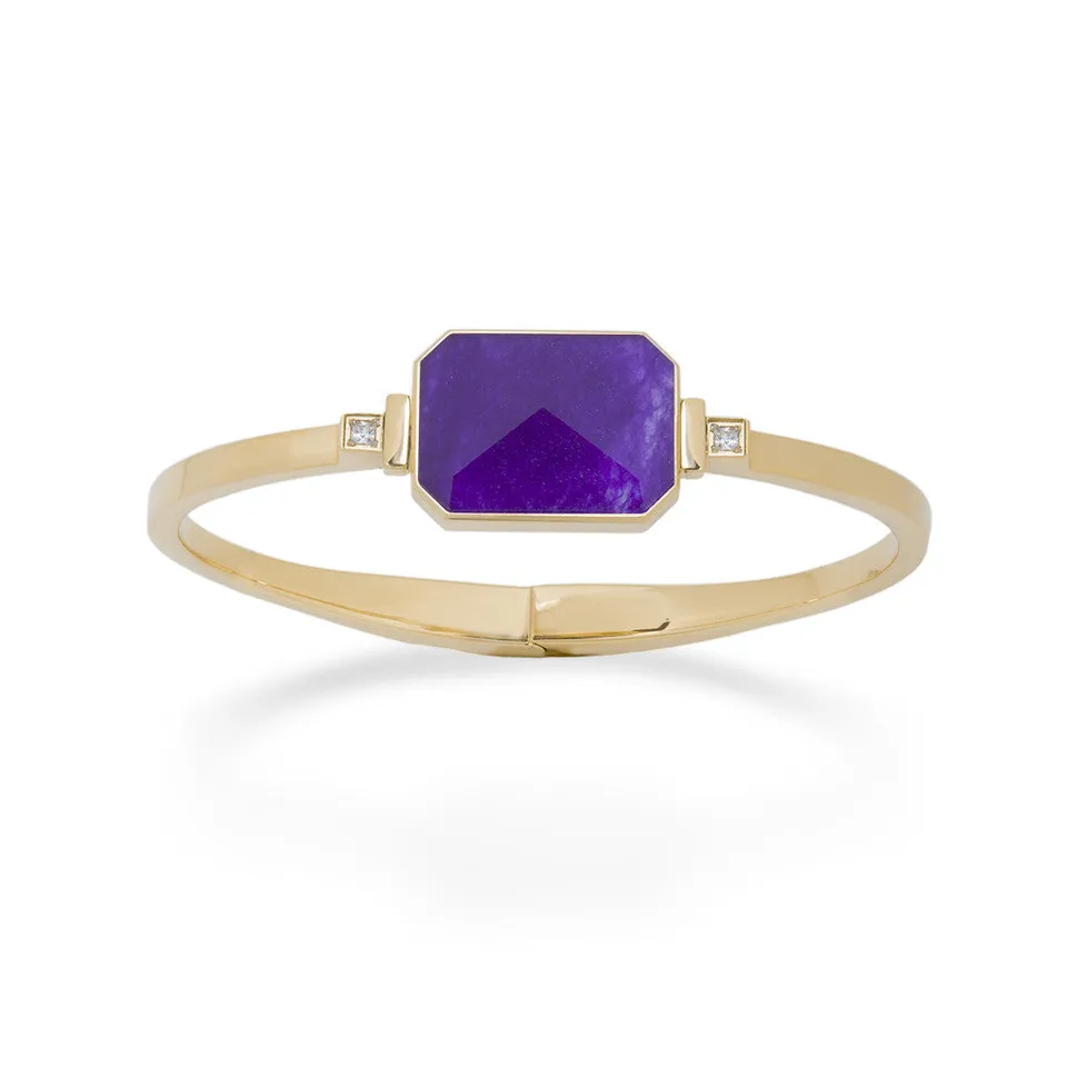 Ringly Luxe Jet Set Bracciale Smart Giada Viola S/M Oro