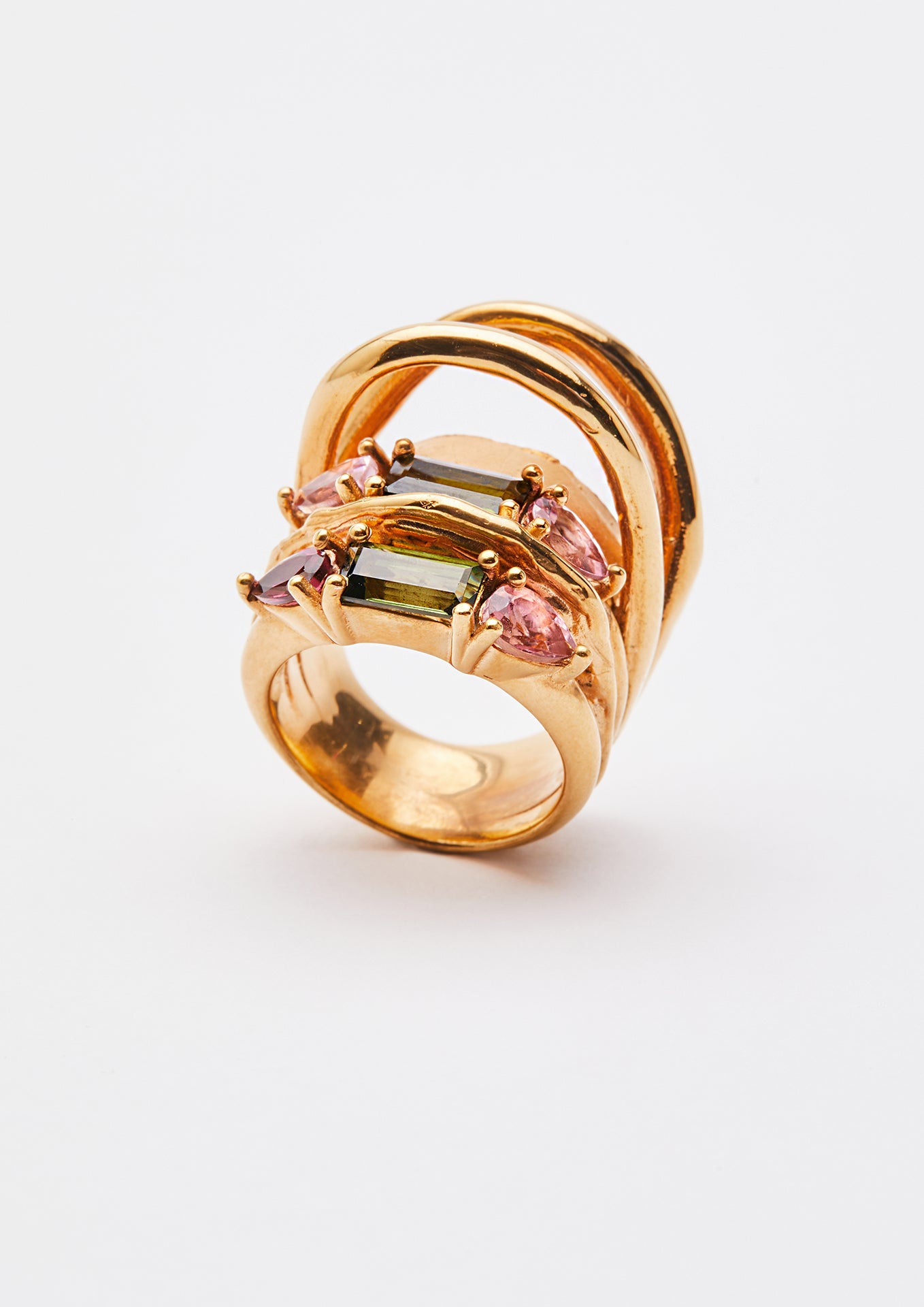Voodoo Jewels Bold Shapes Azak anello tormaline oro