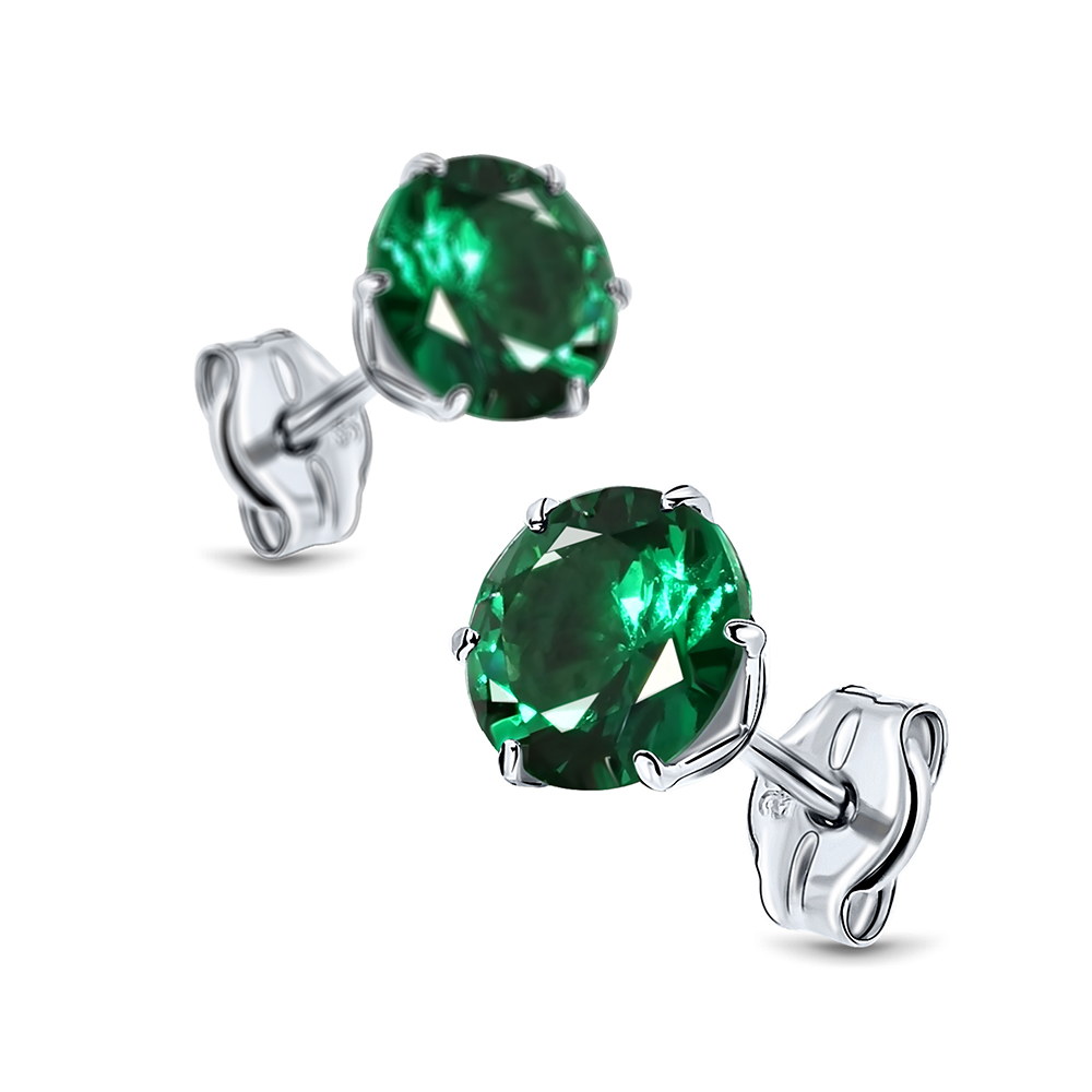 Miore Earrings orecchini oro bianco 9kt smeraldo creato