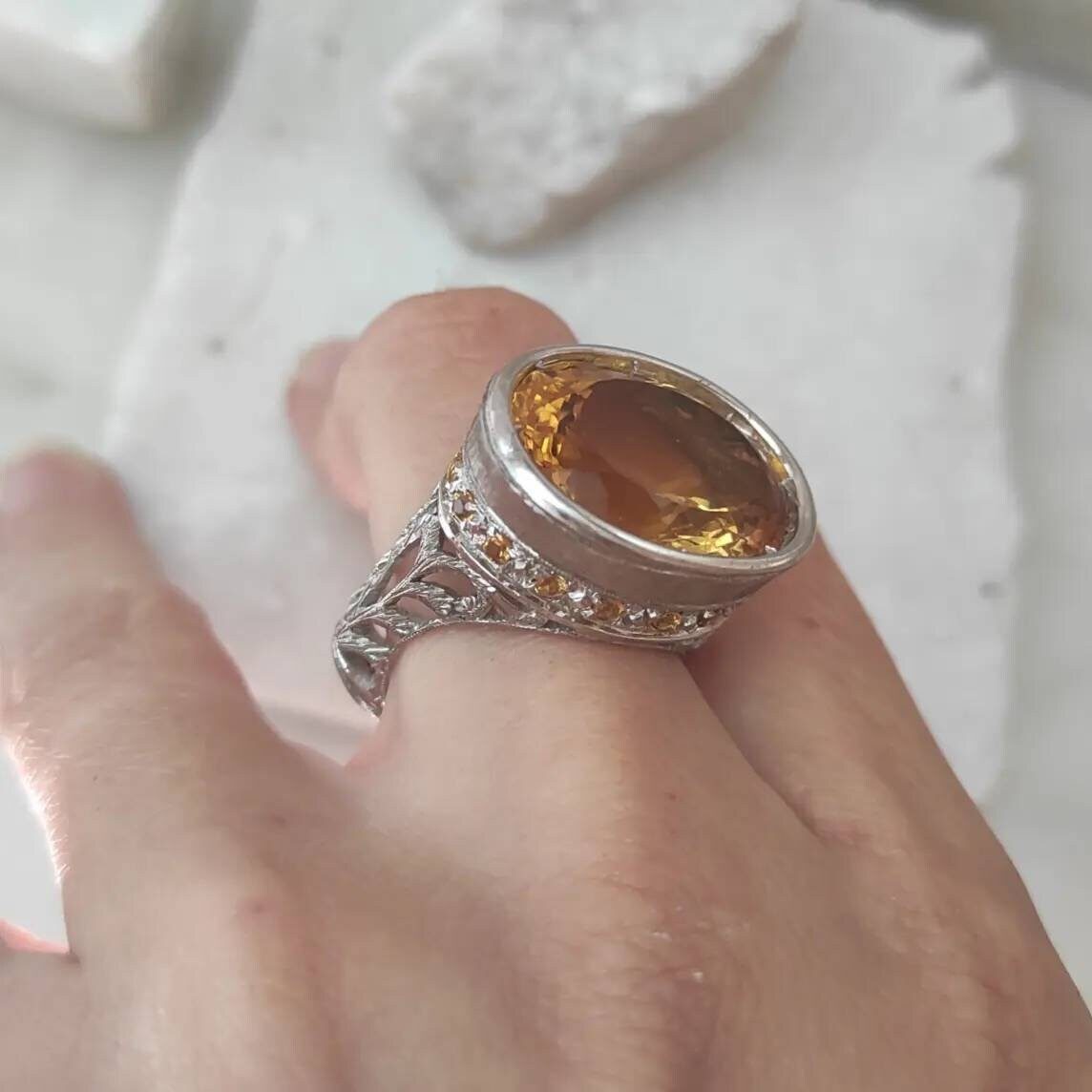Anna Gioielli Fiorentino Anello Argento Quarzo Citrino 16,50 ct