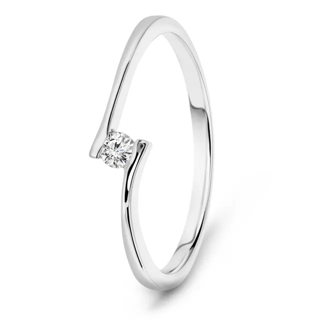 Miore Anello Oro Bianco 14Kt 585