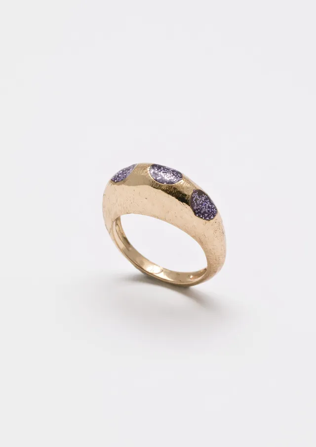 Voodoo Jewels Bold Shapes Veive anello placcato oro glitter taglia M