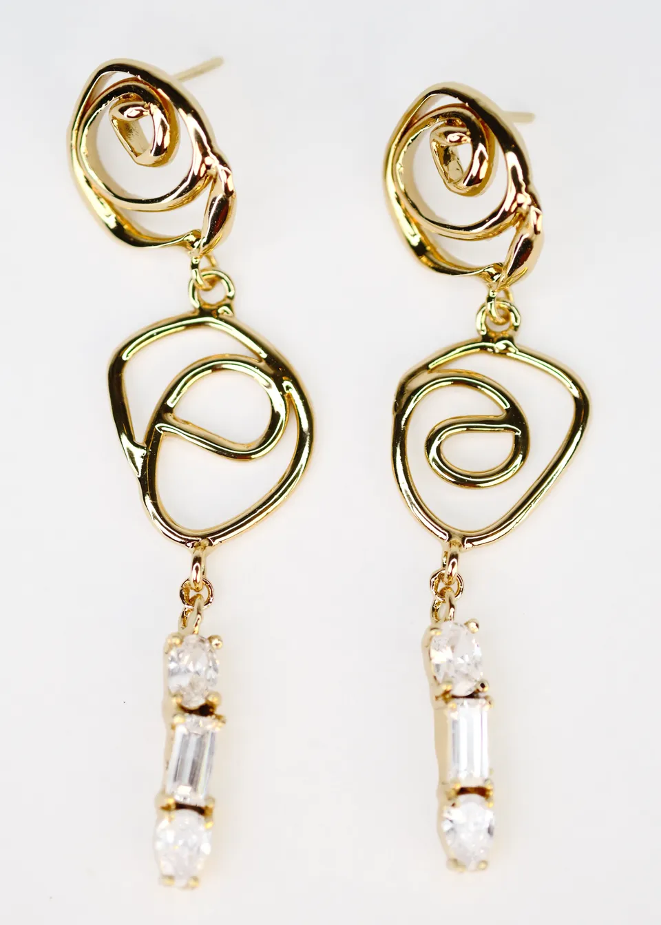 Voodoo Jewels Bold Shapes Sun orecchini zirconi bianchi