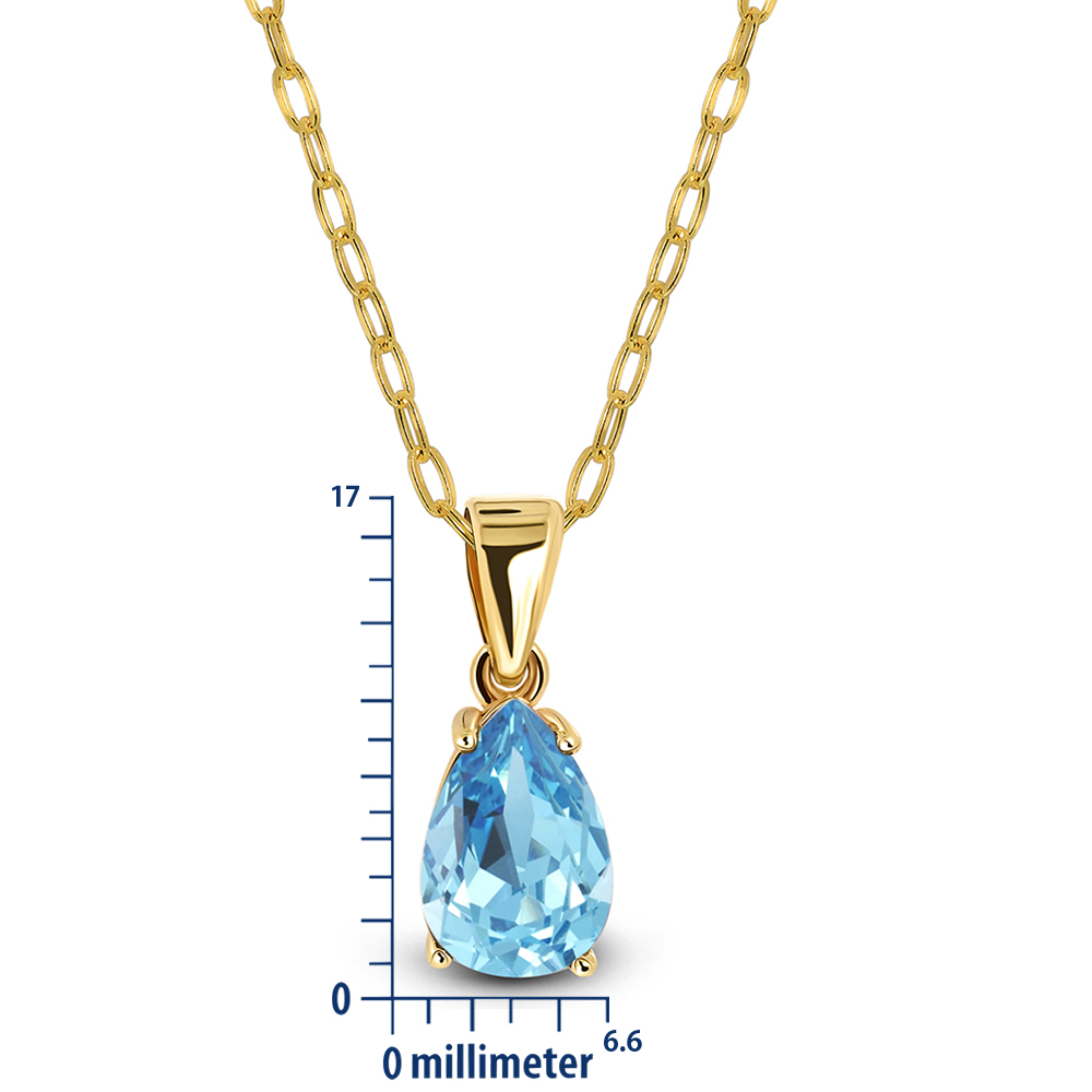 Miore Collana Oro Giallo 9Kt Topazio Blu