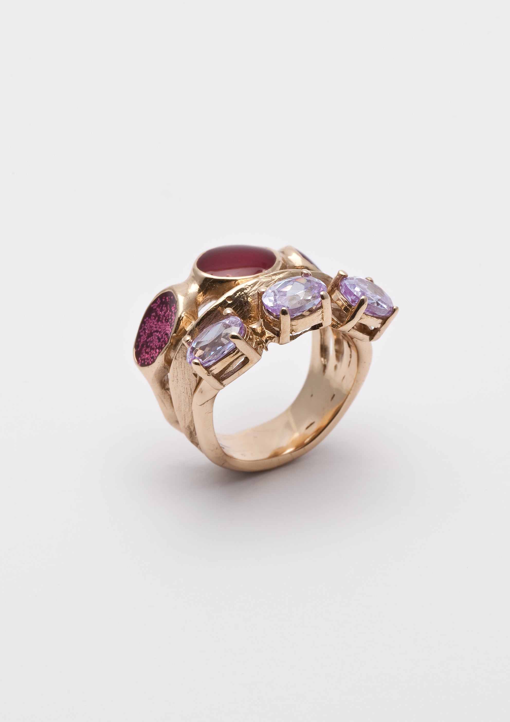 Voodoo Jewels Bold Shapes Sima anello bronzo oro pietre glitter