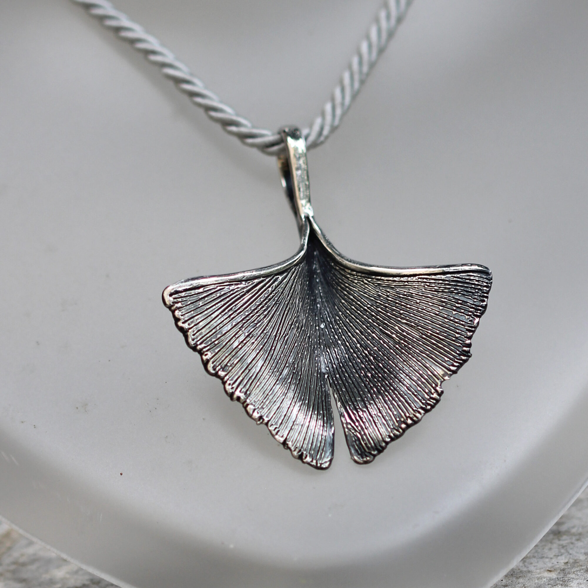 Anna Gioielli Pendenti ciondolo argento foglia Ginkgo 66mm