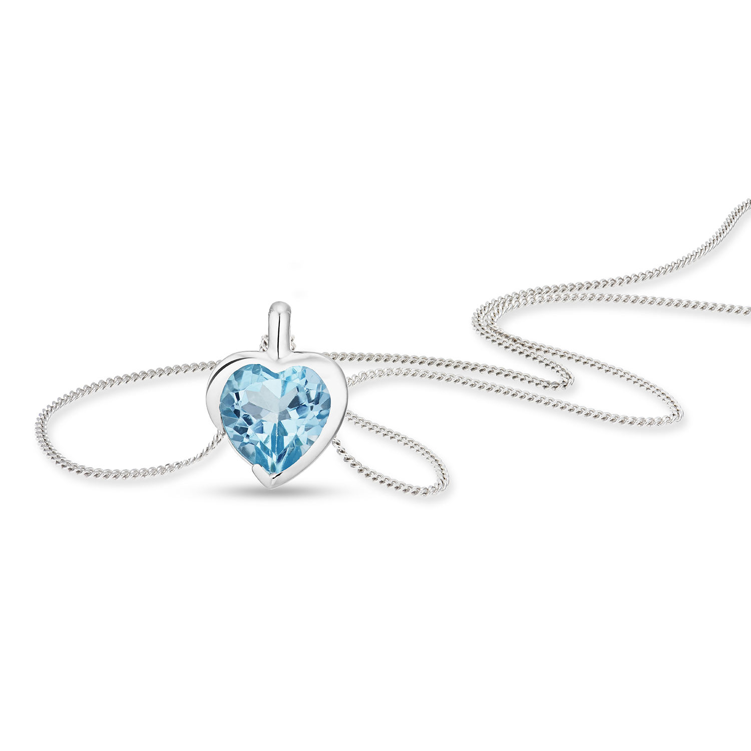 Miore collana oro bianco 9Kt topazio blu