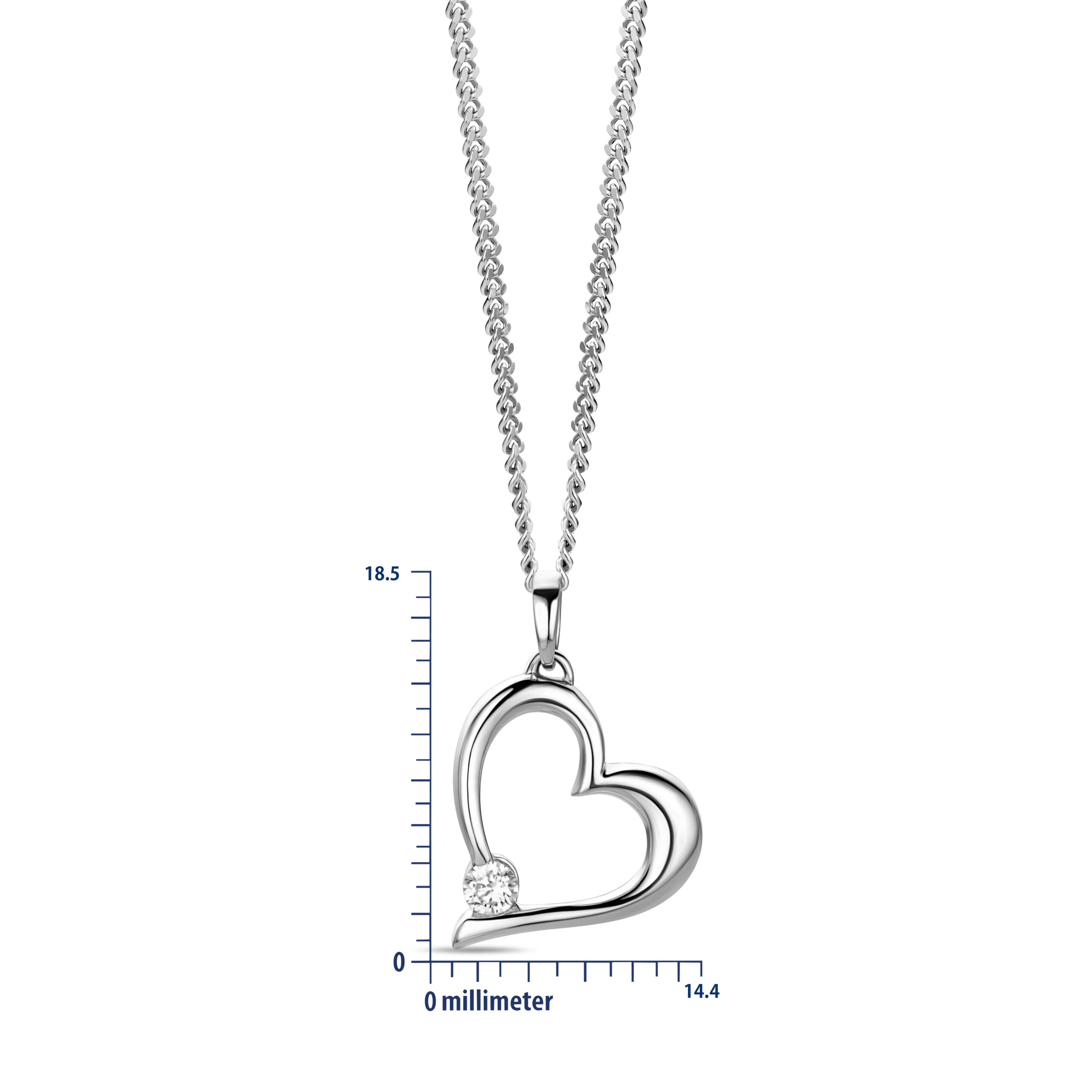 Miore Necklace 9KT Collana Oro Bianco Zirconia Cubica