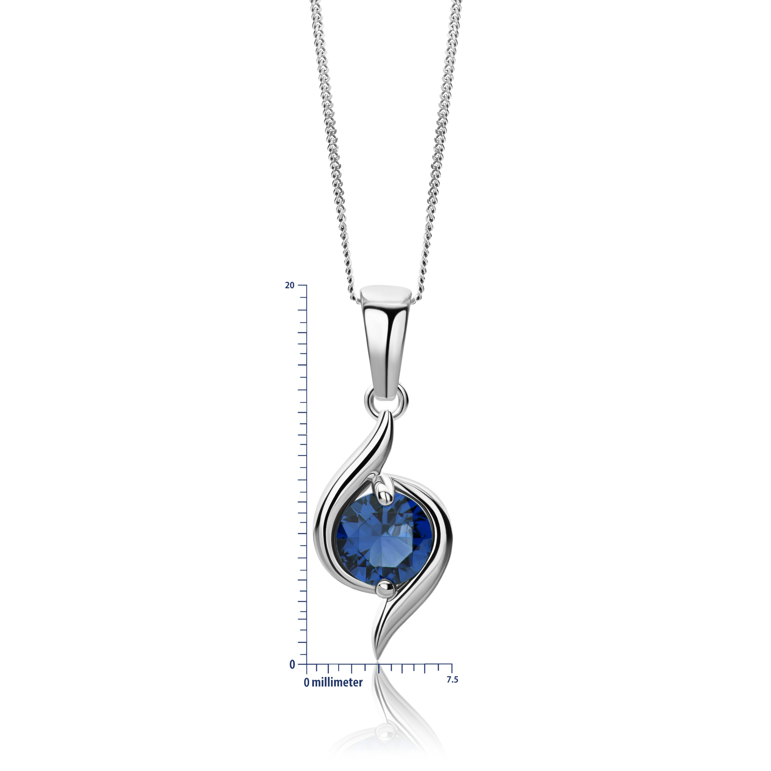 Miore Necklace Collana Oro Bianco 9 Kt Zaffiro
