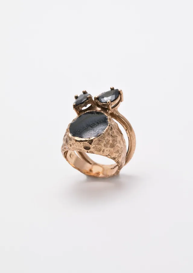 Voodoo Jewels Sigilla Black Sigillum anello bronzo dorato