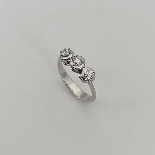 Anna Gioielli Classici anello trilogy oro bianco 3 diamanti 0.45ct